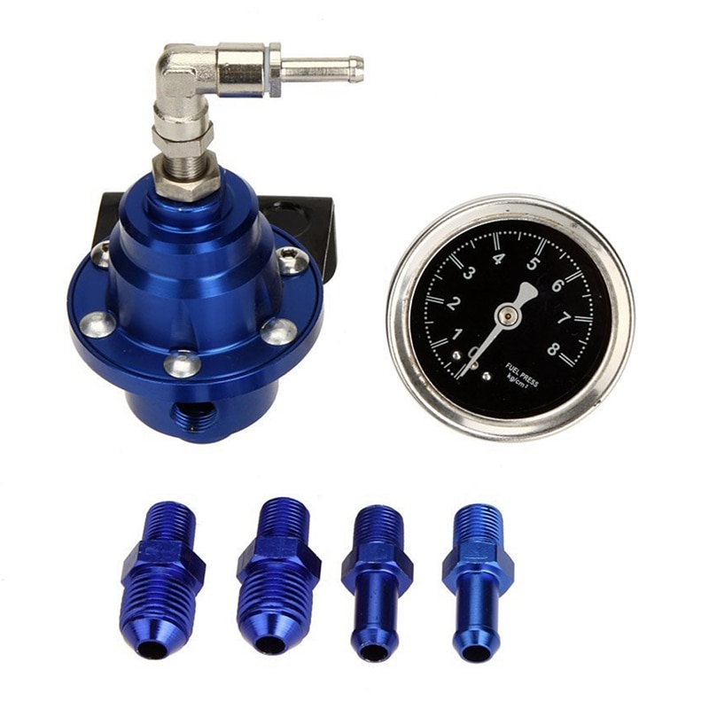 High Performance Car Fuel Pressure Gauge Adjustable Fuel Pressure Regulator Blue: Default Title