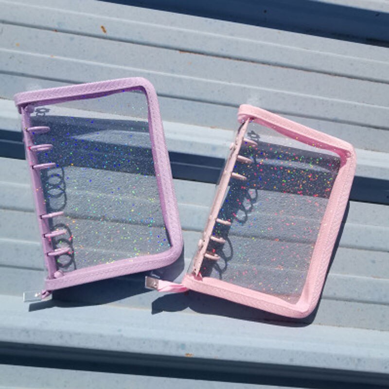 Yiwi Creatieve A5 A6 Zip Pvc Notebook Accessoire Vel Shell Kantoor School Transparante Beknopte 6 Gaten Bindmiddel Planner Cover