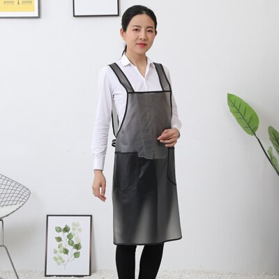 Transparent apron household kitchen waterproof and oil-proof plastic apron women smock custom work clothes: 1 / M