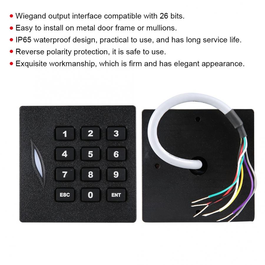 Wiegand Card Reader Waterproof WG26 Password Keypad Card Reader for Home Access Control System
