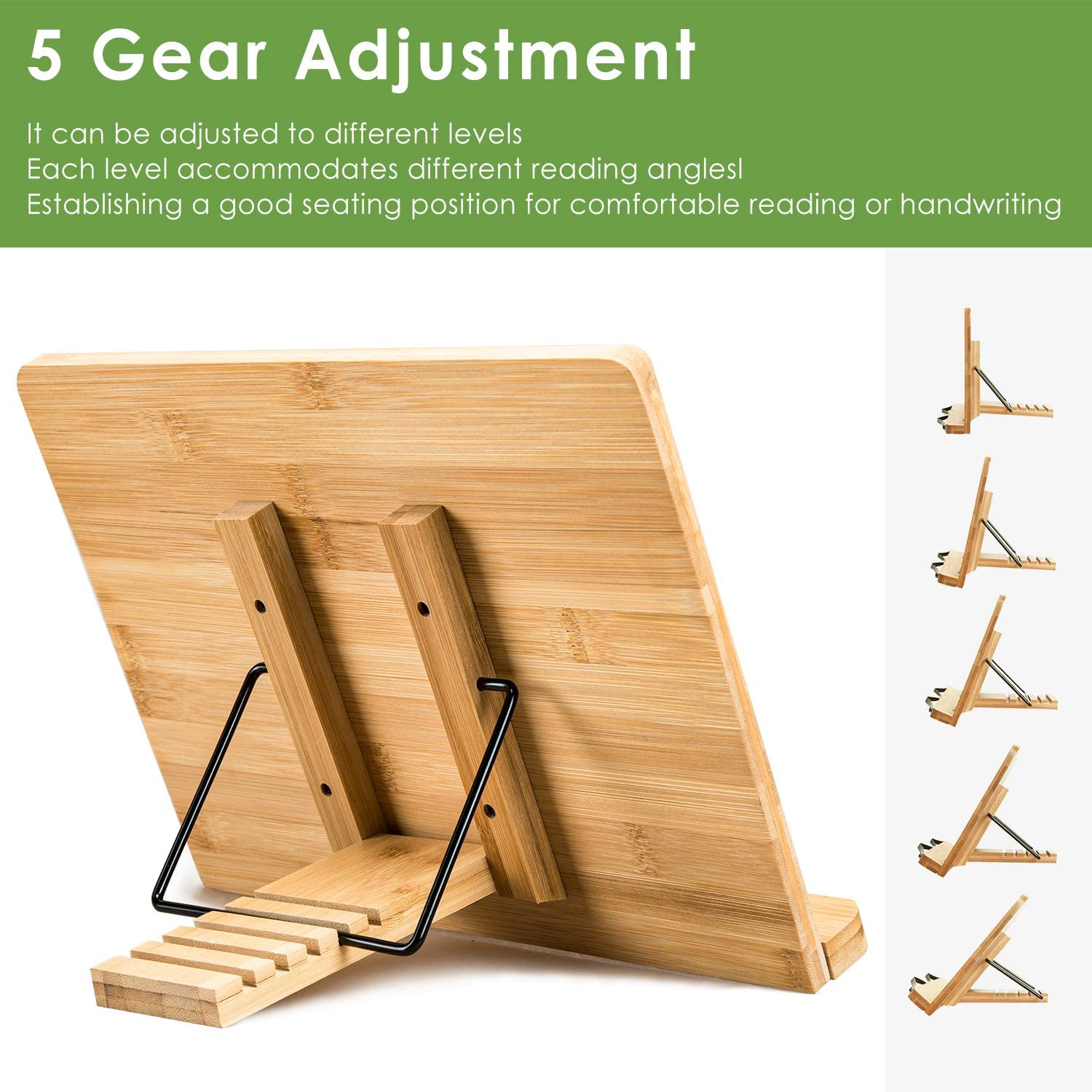 Verstelbare Reading Rest Tablet Kok Thuis Studeerkamer Boek Houder Opvouwbare Kookboek Stand Pagina 'S Vaste Keuken Boekensteunen Plank Hout