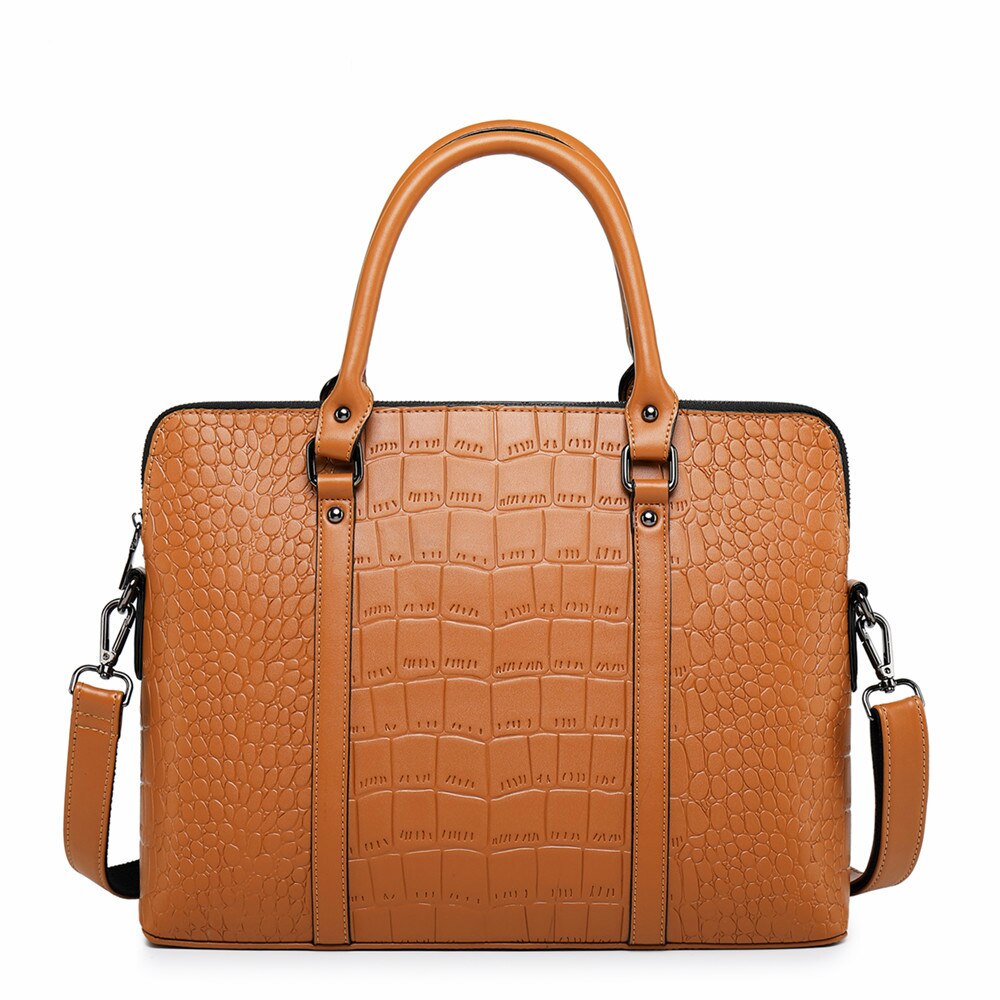 GAGACIA damskie skórzane teczki torebki biznesowe dla kobiet torebki biurowe praca na ramię komputerowa torba na laptopa 2021 nowa teczka: pomarańczowy Briefcase