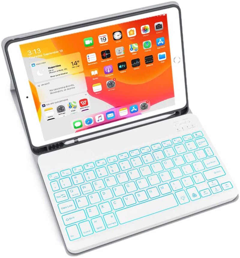 Ultra-Slanke Draadloze Bluetooth Toetsenbord 7 Kleuren Backlit Universele Oplaadbare Toetsenbord Compatibel Met Ios Android Windows