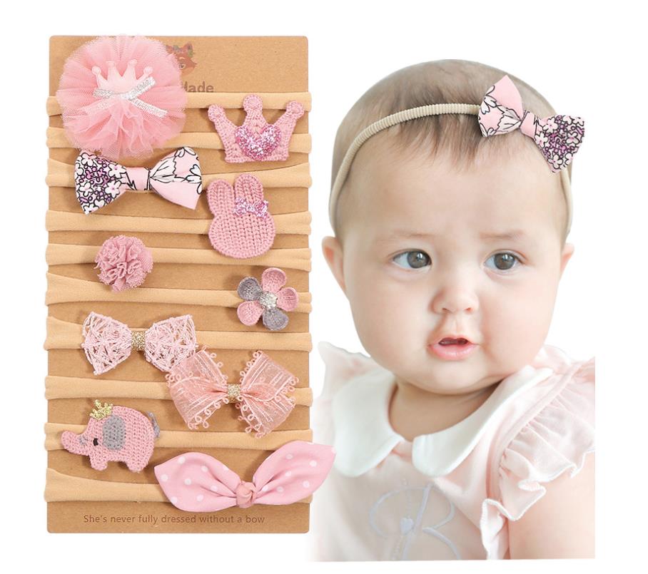 Accesorios adorables para el cabello para niñas, horquillas, lazos de flor para pelo para niñas, diademas, 10 unidades/lote