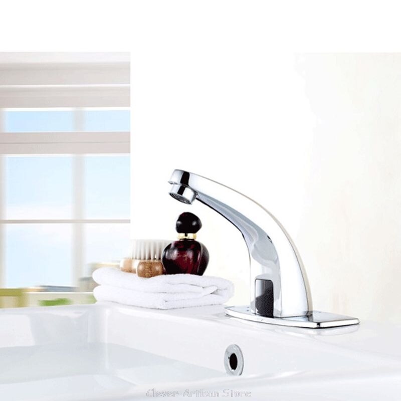 1 Juego de grifos con Sensor infrarrojo automáticos sin contacto, grifo inductivo de agua para cocina, grifos montados en cubierta de baño, Au 20 20, triangulación de envíos