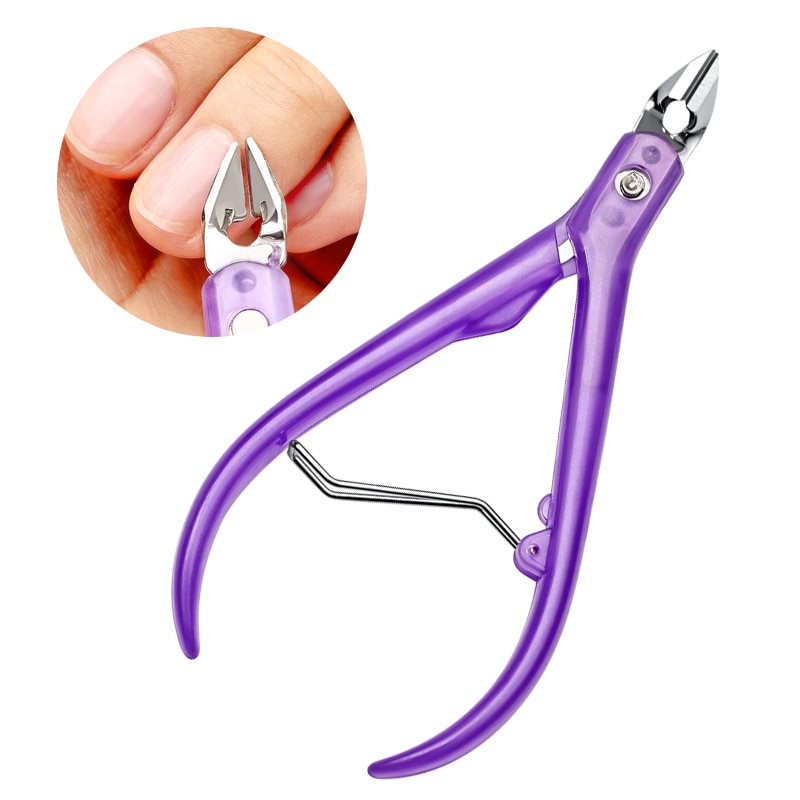 Pinza para cutícula de uñas de plástico y Metal, producto para eliminar la piel muerta, 1 pieza, 10,1x4,9 cm