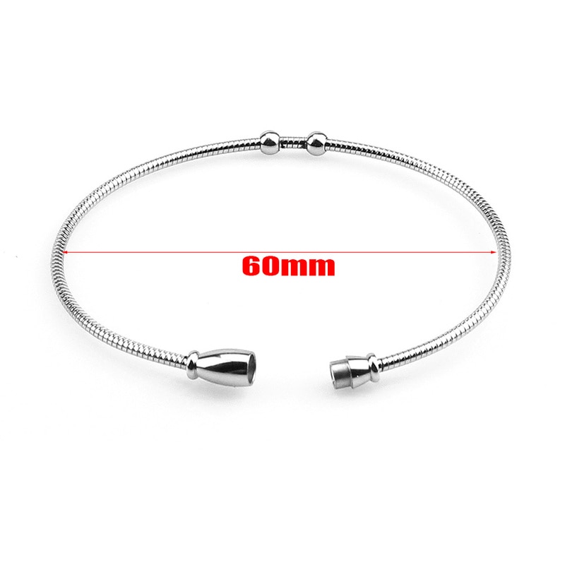 1pcs Stainless Steel jewelry 60mm Diameter Round Magnet Embedded Bracelet Bangles cuff bracelets for Women jewelry