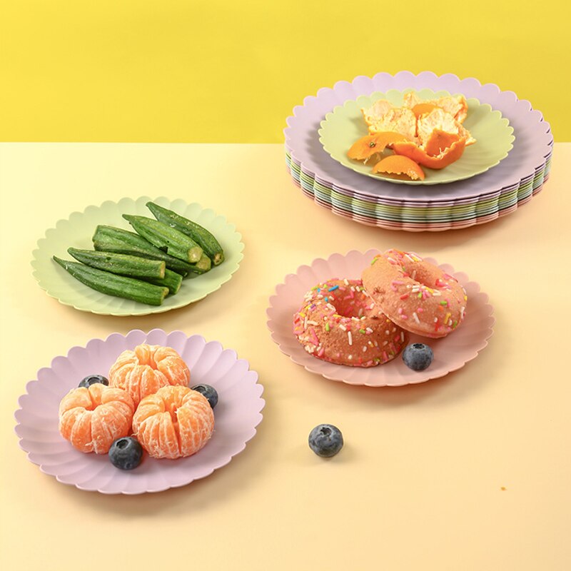Platos pequeños de frutos secos para aperitivos, bandeja de fruta para pastel, accesorios de mesa de cena, contenedor de plástico para en casa, Base en maceta para jardín