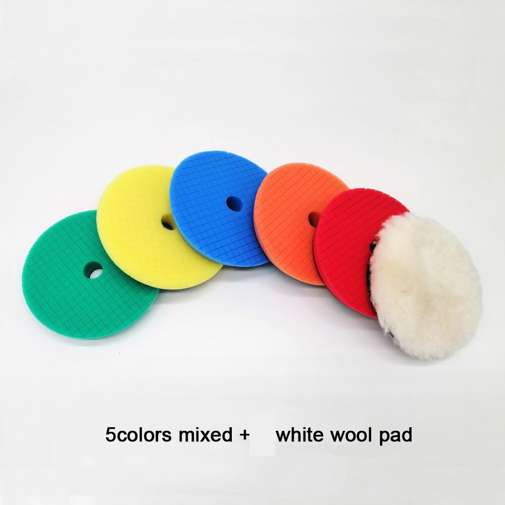 5&amp;6inch Polishing Wheels Automotive Polishing Berets For Polishing Machine Car Polishing Pads Sponge For Polishing Cars: 6PCS Kit 1 / 6Inch Backer