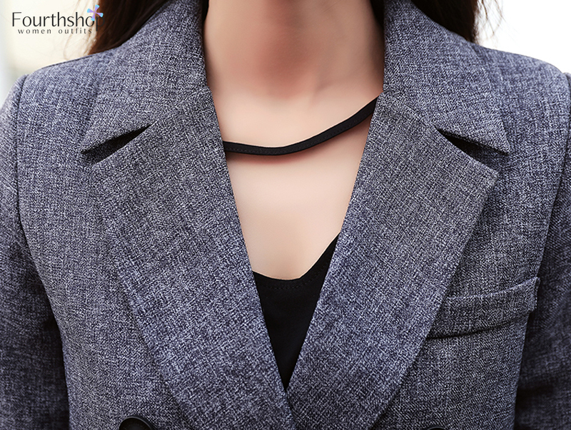 Office Work Uniform Business Pant Suits for Women 2 Piece Pants Blazer Set Autumn Winter Formal Jacket Suit Female