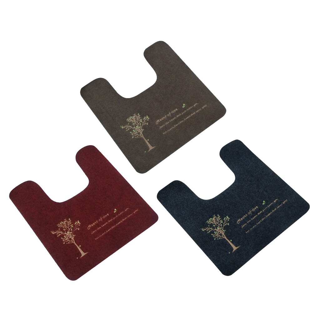 20x20 Inch Toilet U-Shaped Floor Mat Absorbent Soft Washable Home Decoration