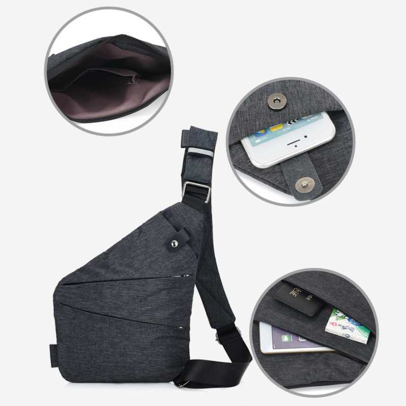 Brand Men Travel Business Fino Bag Burglarproof Shoulder Bag Holster Anti Theft Security Strap Digital Storage Chest Bags CE3122