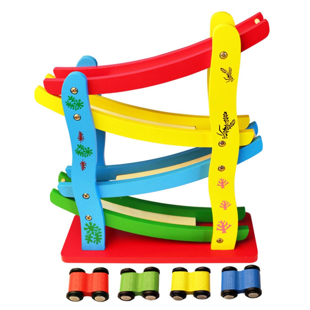 1pc Wooden Car Ramps Interesting Assembled Cartoon Desktop Adornment for Children Puzzle: Default Title