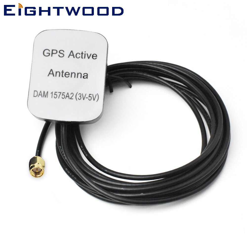 Eightwood 1575.42 Mhz Gps Actieve Antenne Antenne Met Sma Connector RG174 Kabel 3 M Voor Gps-Ontvangers En Mobiele toepassing
