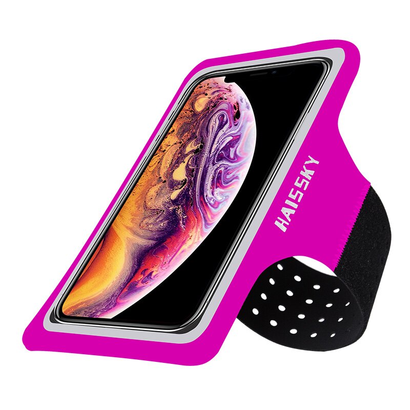 Running Sport Telefoon Case Op Hand Armbanden Voor Iphone 11 Pro Max 8 7 Plus Samsung Note 10 S20 S10 houder Brassard Arm Band Zakken: rose red