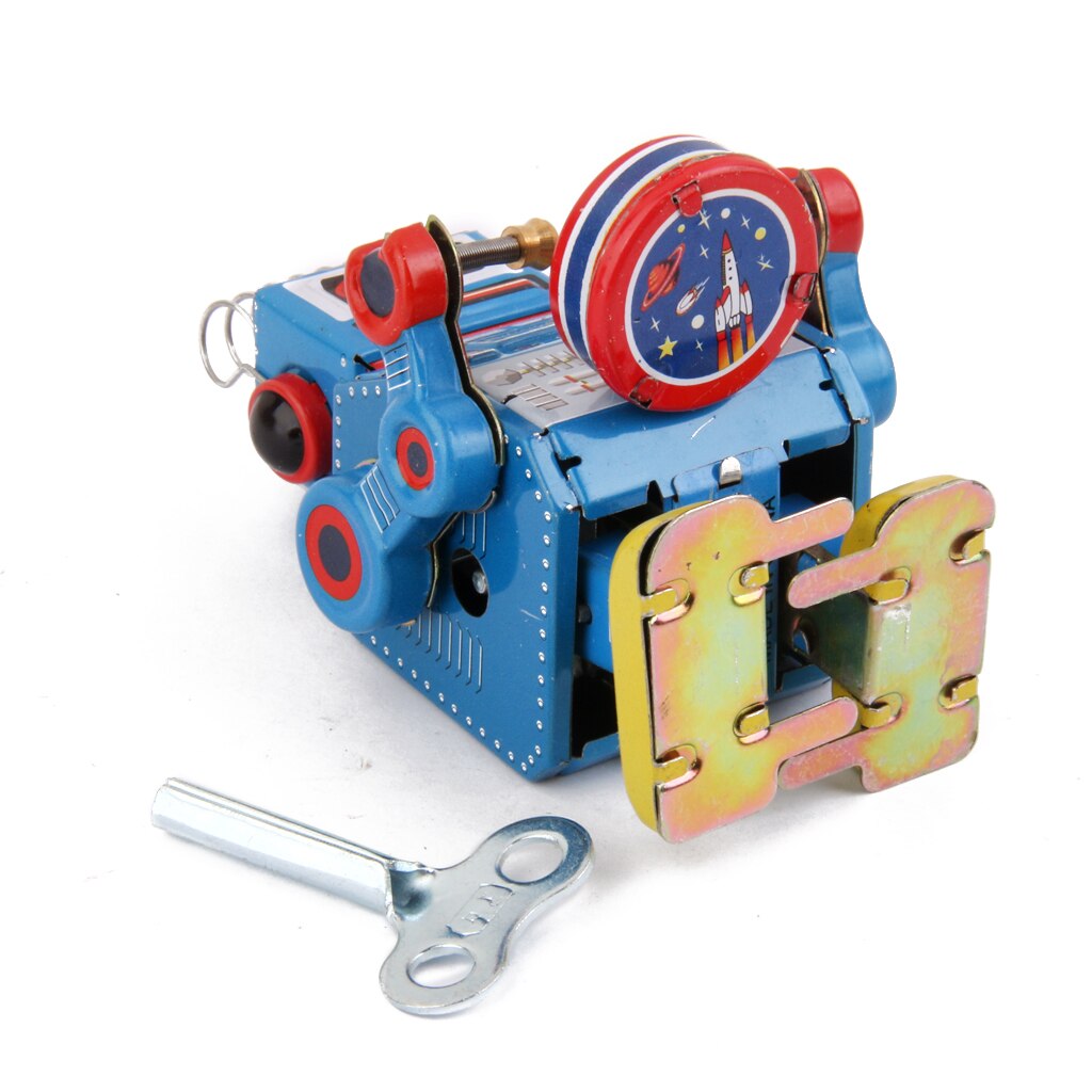 Robot de cuerda MS408, reloj divertido de juguete de estaño, juguete para chico, de Navidad