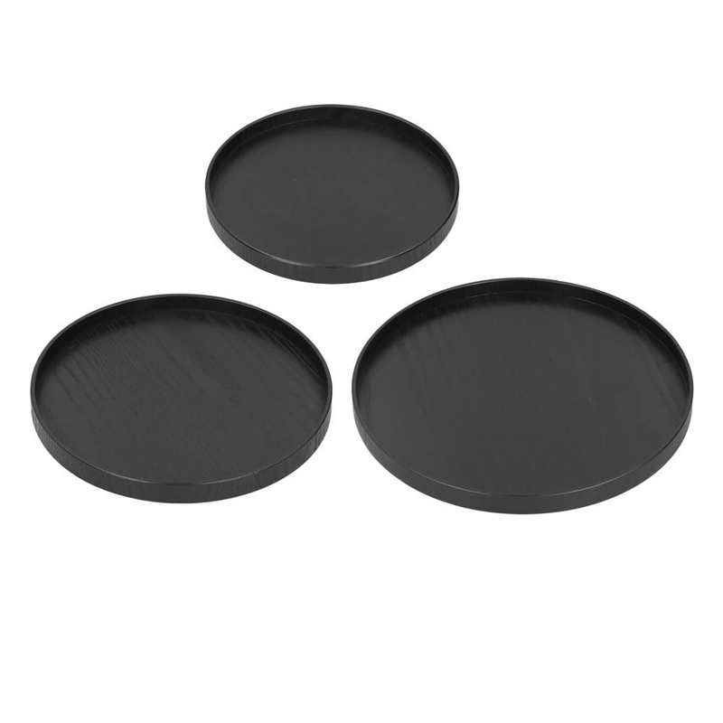 Wood Tea Tray Restaurant Trays Round Serving Tray for Home for Kitchen