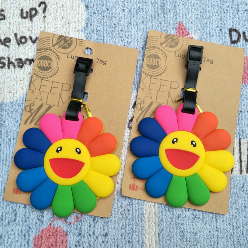 Girasoli colorati etichetta per bagagli accessori da viaggio Gel di silice PVC valigia morbida ID indirizzo indirizzo etichetta per imbarco bagagli