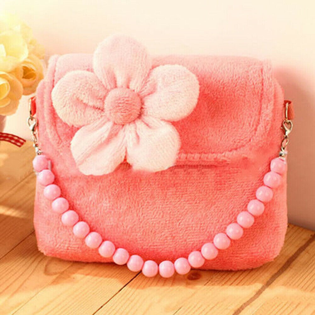 Kid Meisje Handtassen Prinses Bloem Schoudertas Mini Purse Kind Crossbody Tassen: Roze