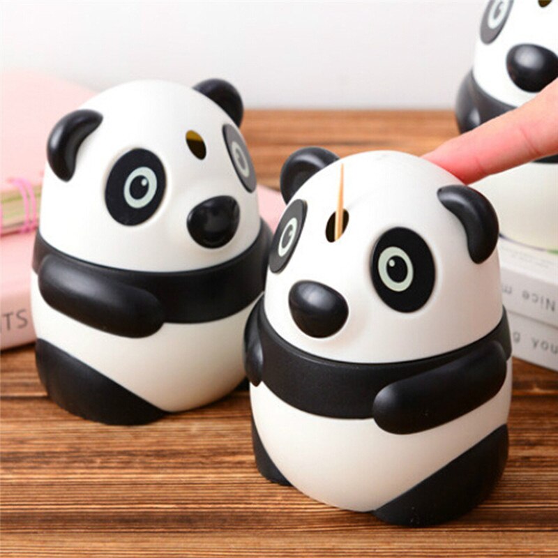 Automatic Toothpick Holder Cartoon Panda Box Personality Cute Feature Panda Toothpick Holder Toothpicks Box