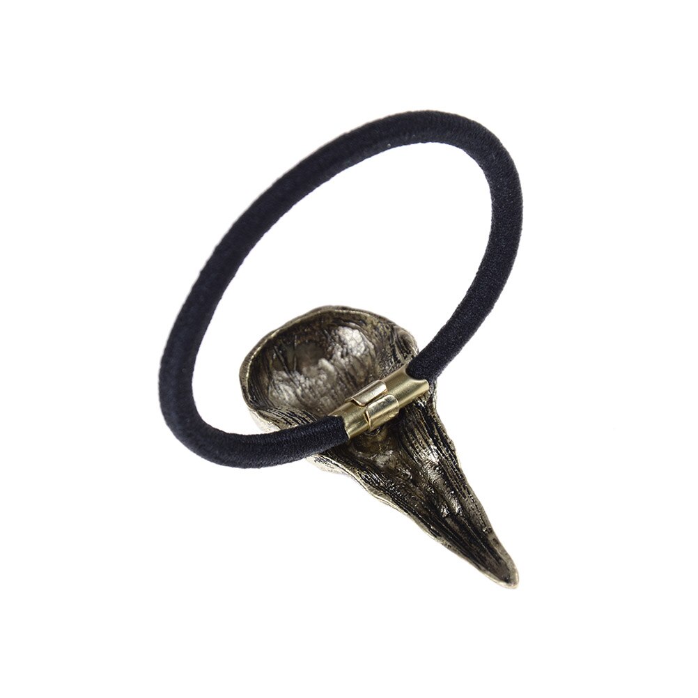Halloween retro punk gotisk metal kranium hår slips fugle krage kranie elastiske hårbånd tilbehør hår reb