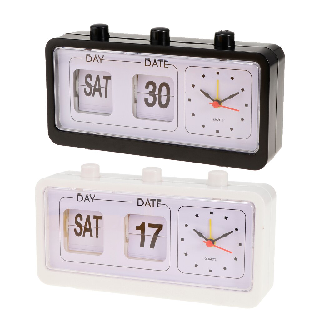 Blesiya Retro Clock Flip Display With Date &amp; Time for Desktop Living Room