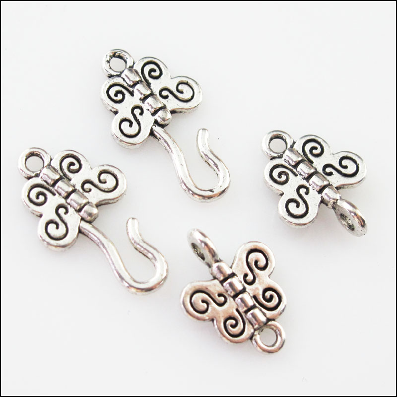 20Sets Tibetan Silver Lovely Animal Butterfly Bracelet Toggle Clasps Connectors 11x33mm