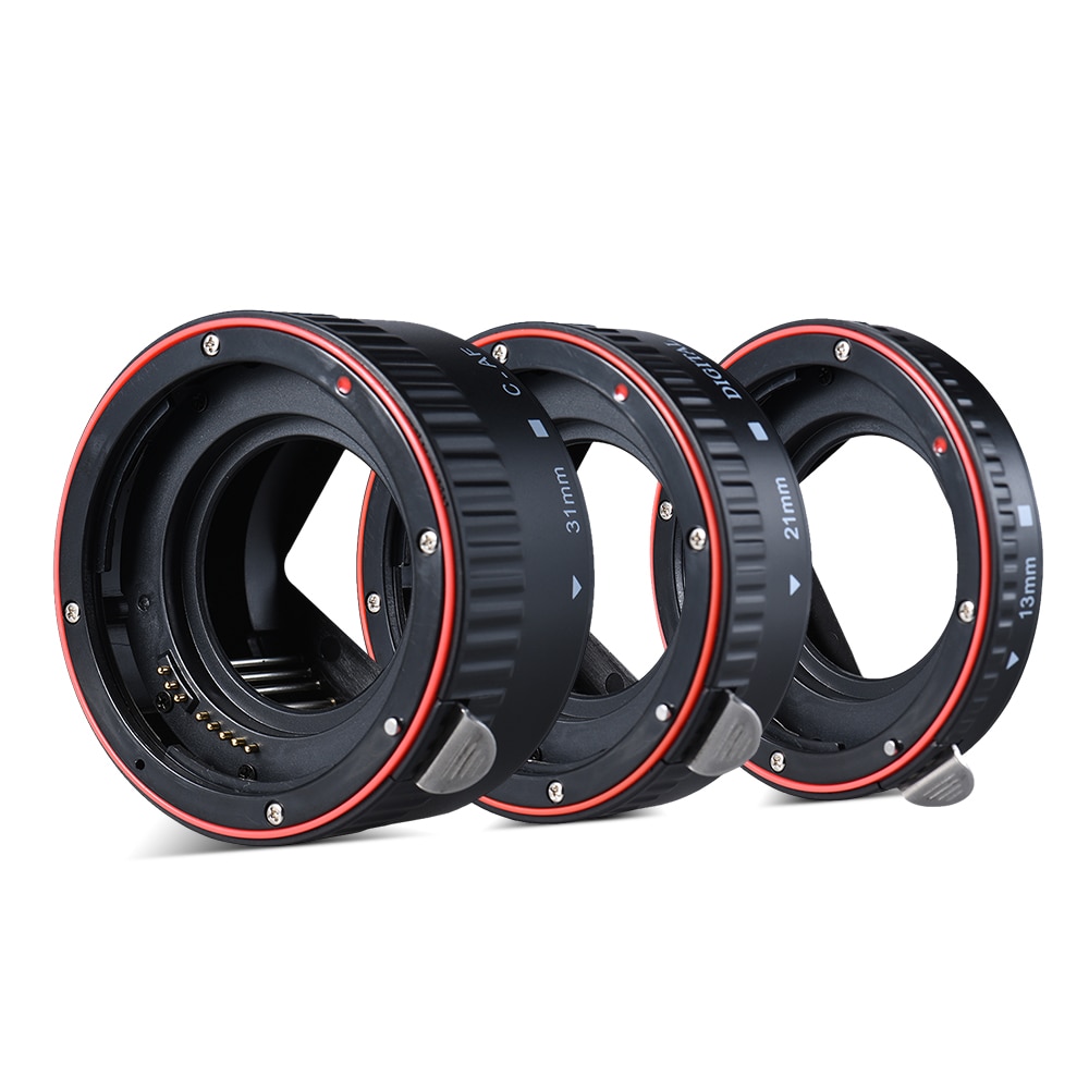 Andoer Macro Extension Tube Set 3 Stuk Autofocus Ringen en Lens van 35mm SLR Compatibel voor Canon alle EF en EF-S Lenzen