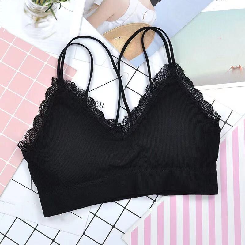 Women&#39;s Sexy Sports Rimless Underwear, Fashionable And Breathable Pure Color Modal Cotton, Popular Versatile Soft Girl Bra Top: 03