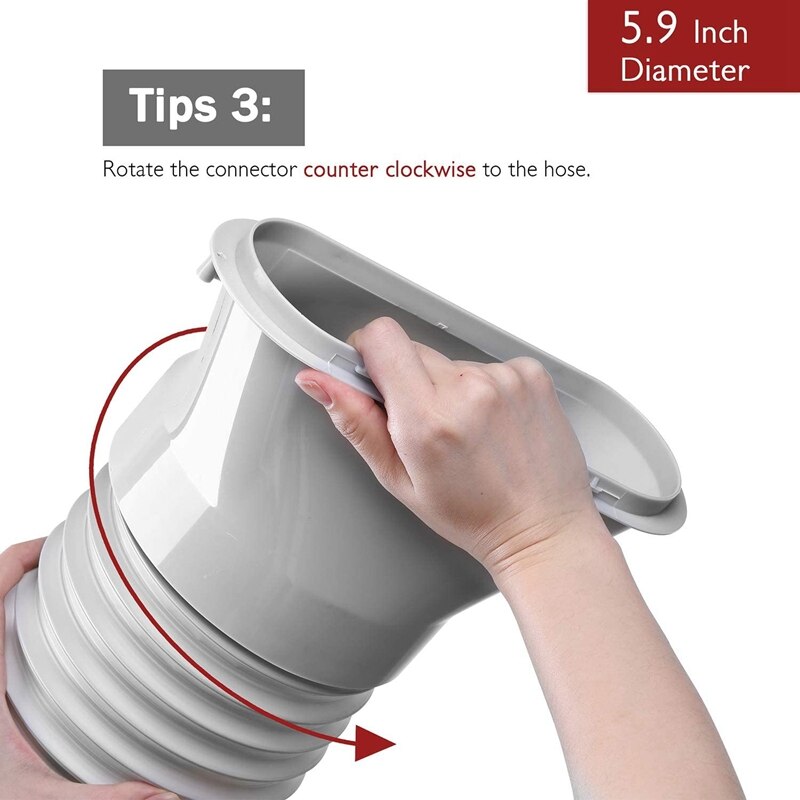 Portable Air Conditioner Exhaust Hose Replacement Tube & Exhaust Duct Interface Set-Hose 5.9 in Diameter 118 in Length