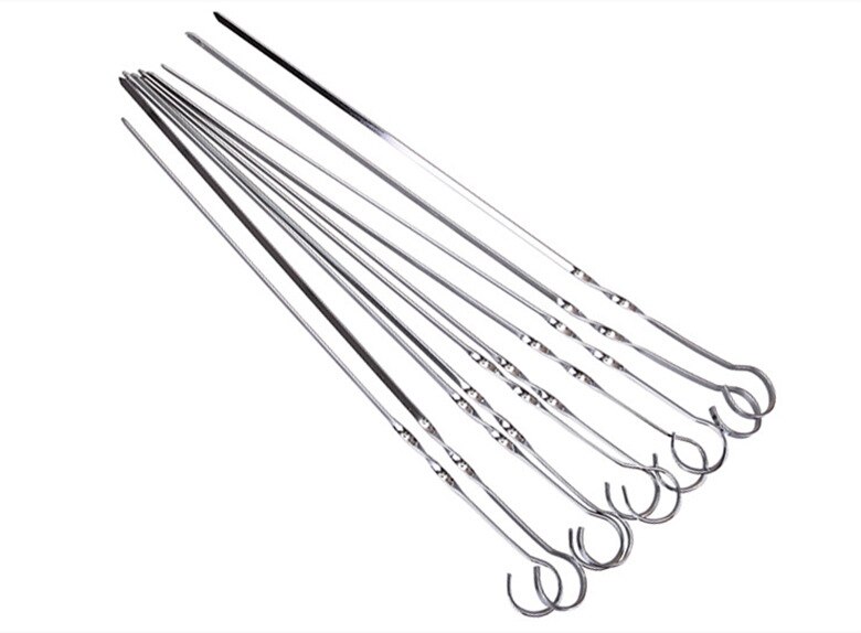 Stainless Steel BBQ Tools Barbecue Stick BBQ Roasting Needle Skewers Outdoor Camping BBQ Forks Needle Stick Picnic Cooking Tools