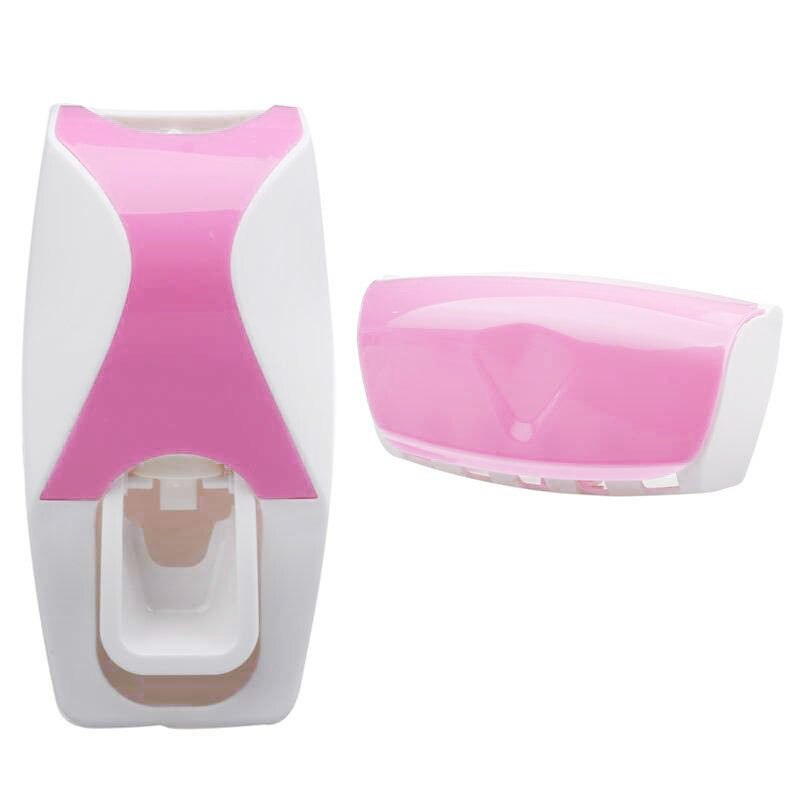 Kids Automatic Toothpaste Dispenser Squeezer Wall Mounted Rack Stand Holder Toothpaste Squeezers Bathroom Products: Pink