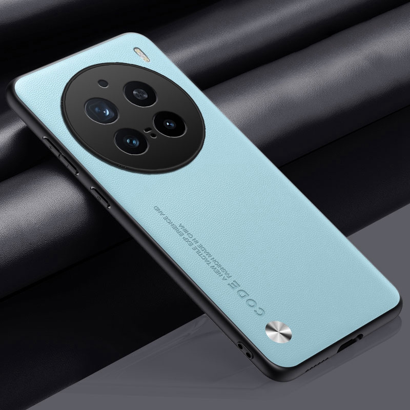 Luxe PU Leather Case Voor Vivo X200 Pro Achterkant Matte Siliconen Schokbestendig Volledige Bescherming Telefoon Case Voor Vivo X200Pro 5G: Sky Blue