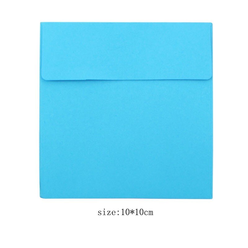 10Pcs 8 Kleur Vierkante Blanco Enveloppen 100*100Mm Wenskaarten Mini Cd Enveloppen Kaart Huwelijksuitnodiging