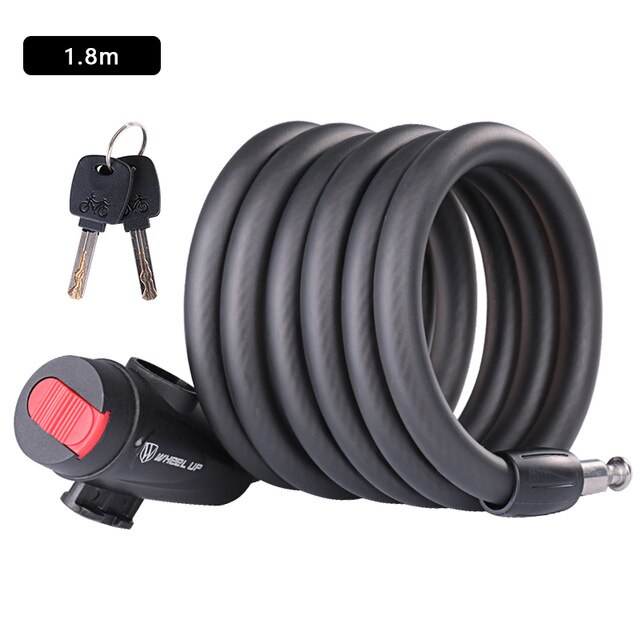 Bicycle Lock 1.2m 1.8m Road Mountain Bike Black Folding Cable Locks cycle lucchetto bici antivol velo MTB Key Code Bicycle Lock: key 1.8m