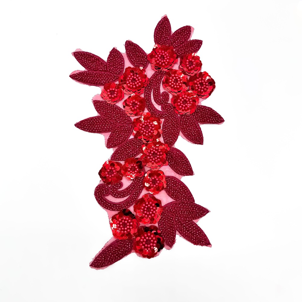 Parches bordados de flores con lentejuelas, flores tridimensionales, apliques exquisitos para ropa, parches elegantes desmontables para ropa DIY