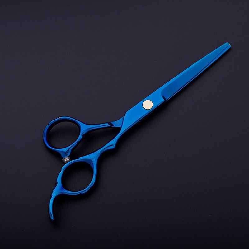 Costway 440 Steel 6 Inch Black Hair Scissors Set Cutting Barber Salon Haircut Thinning Shears Hairdressing Scissors: Blue Cutting