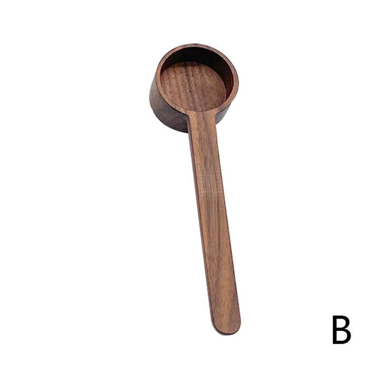 Baki Y9X3 cuillère à mesurer en hêtre noir, manche court en bois, Long outil de cuisine, ménage café assaisonnement cuillère Baki Y9X3: B