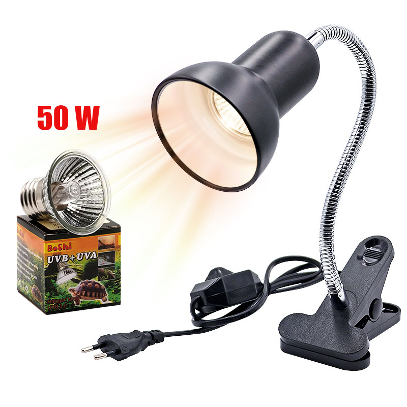 impostato portalampada per rettili UVA + UVB 3.0 con termometro a clip, igrometro, lucertola, tartaruga, tartarugatura, lampadina riscaldante 220V: prugna