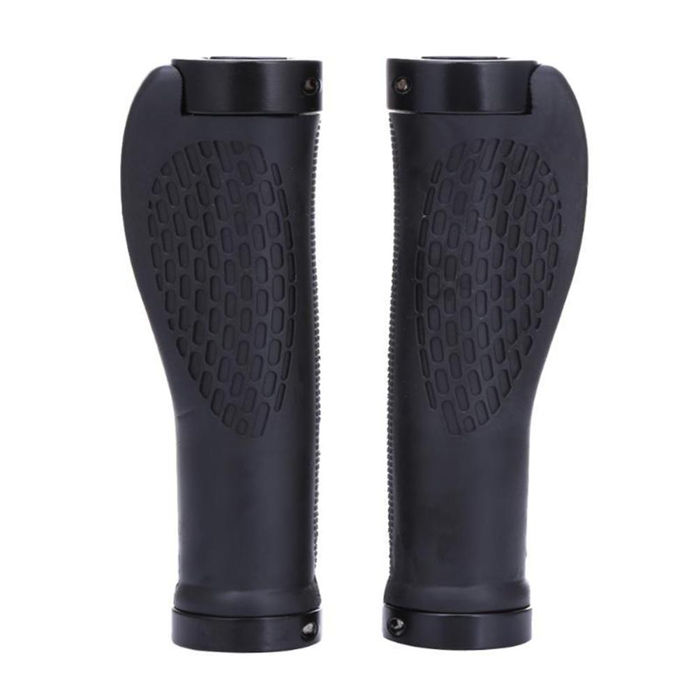 Bike Handlebar Grips Non-Slip Ergonomic Double Lock-on Bike Grips for MTB, BMX with Bar End Caps: black
