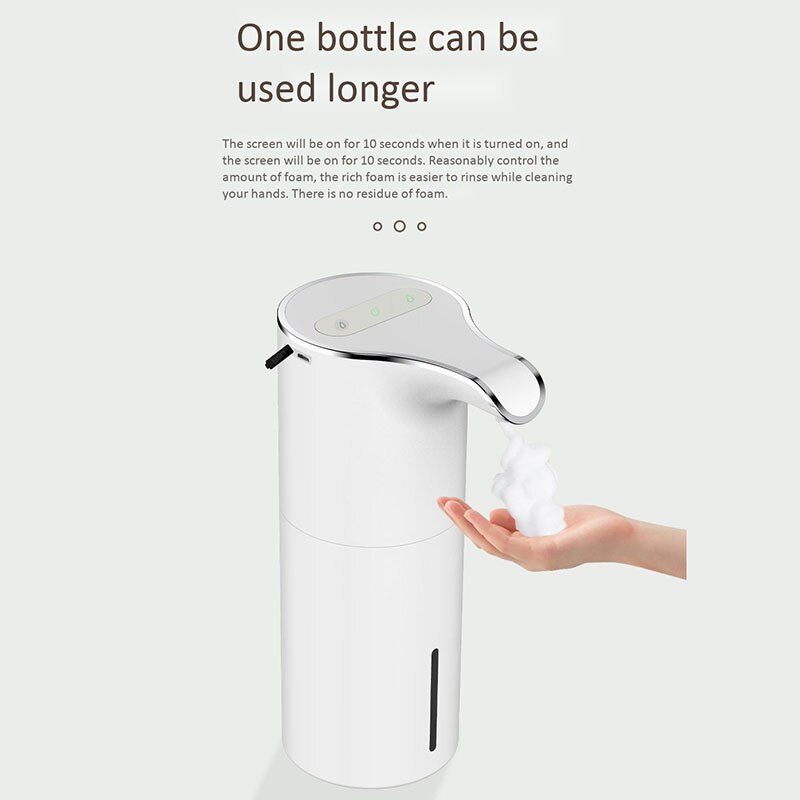 450ml såpedispenser automatisk berøringsfri håndsåpe usb oppladbar skumsåpedispenser for bad hotell toalett