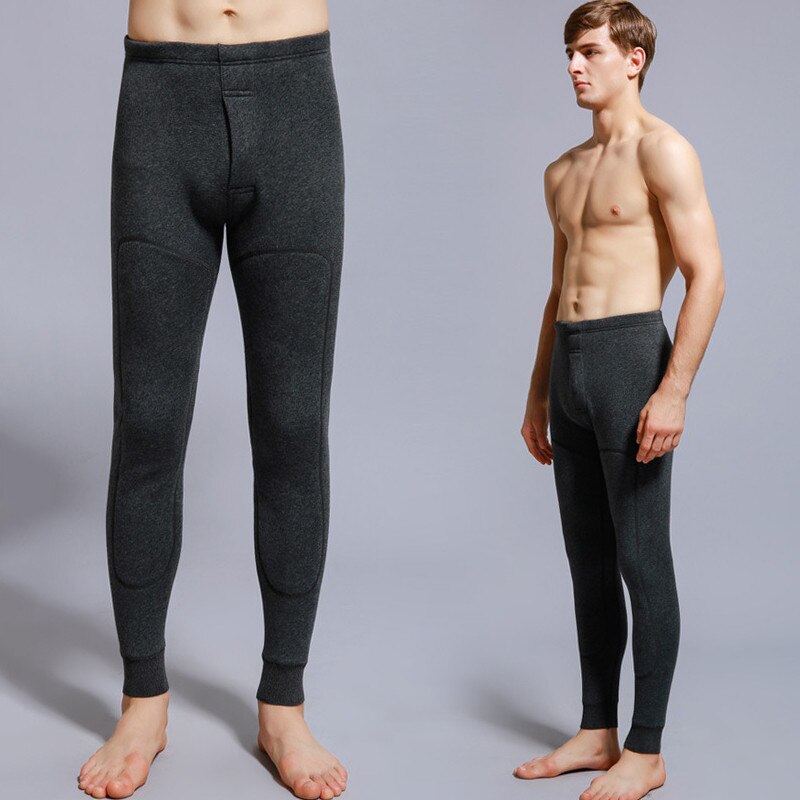 Varme lange underbukser til menn termoundertøy grå tights vinter fløyel fleece leggings slank passe lange underbukser pluss størrelse 4xl: Mørk grå / 4xl