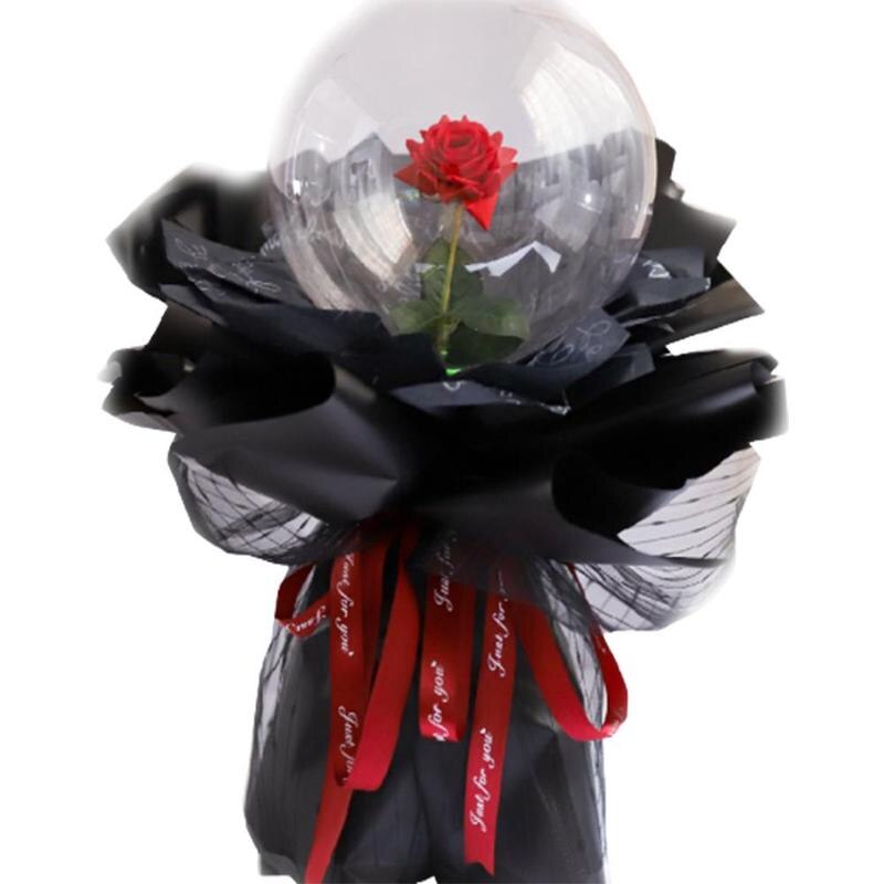 LED ballon lumineux Transparent rond mousse Rose Bouquet boule décoration fête mariage noël anniversaire fille Bobo S0E6