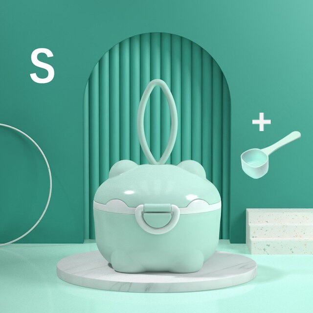 Milk Powder Box Baby Milk Powder Portable Cute Pig Food Storage Box Essential Cereal Infant Toddle Snacks Container No Bpa: S green pig
