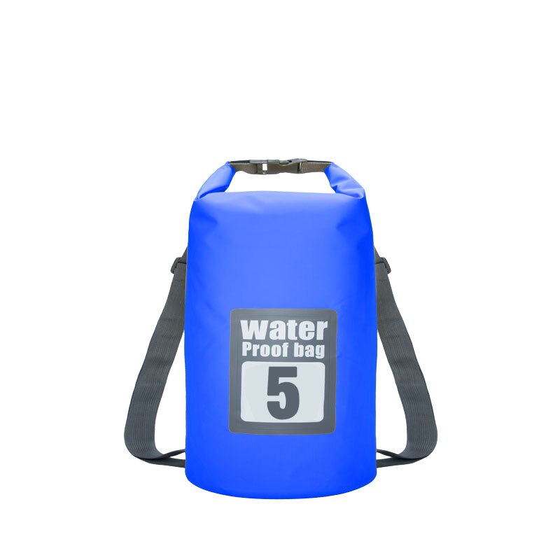 5L Waterproof Water Resistant Dry Bag Sack Storage Pack Pouch Swimming Kayaking Canoeing River Trekking Fishing Double Straps: 5L Dark Blue