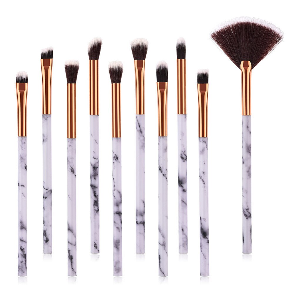 10 Stuks Marbling Make-Up Kwasten Kit Marmer Patroon Borstel Set Oogschaduw Beauty Make Up Borstel Cosmetische Gereedschap