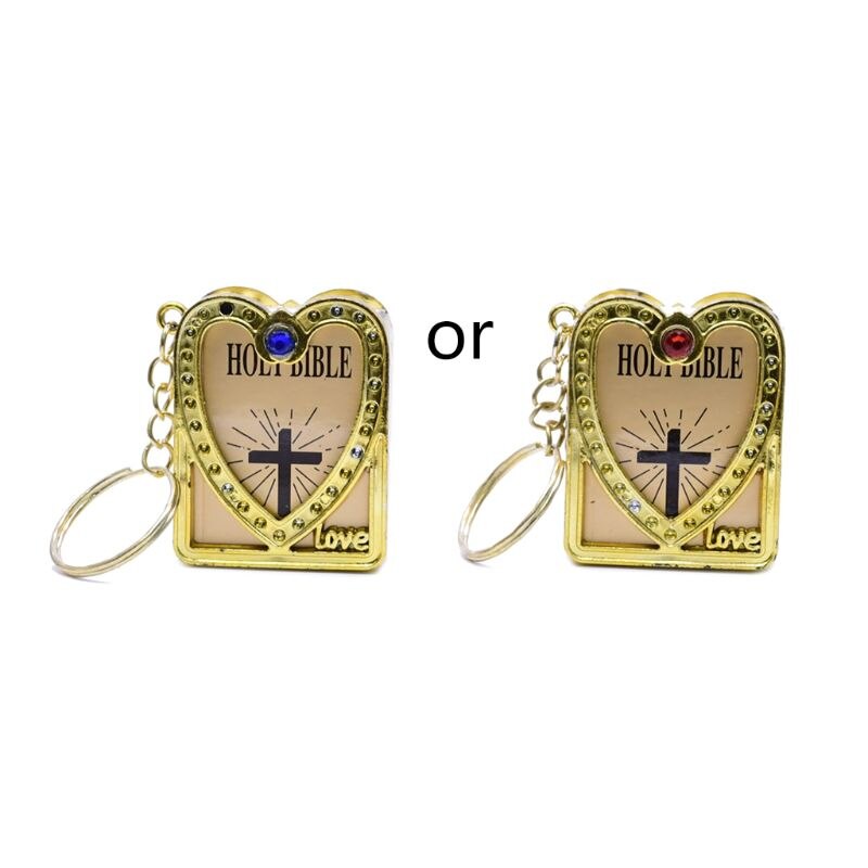 Engels Bijbel Sleutelhanger Sleutelhanger Religieuze Christian Jesus Cross Sleutelhanger Gebed: Goud