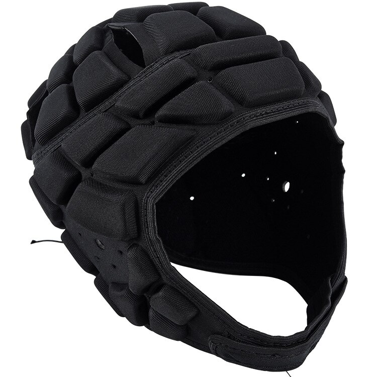 Rugby hjelm hovedbeskyttelse hovedbeklædning til fodbold scrum cap hovedbeskytter blød beskyttende hjelm til børn ungdoms snowboard hjelm: Sort