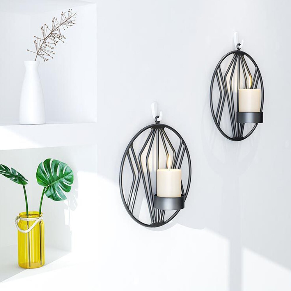 Neue Stilvolle Vereinfachte Eisen Leuchter Kerzenhalter Zauberstab Pendent 3D Geometrie Artware für Heimat Restaurant Dekorative Ornamente