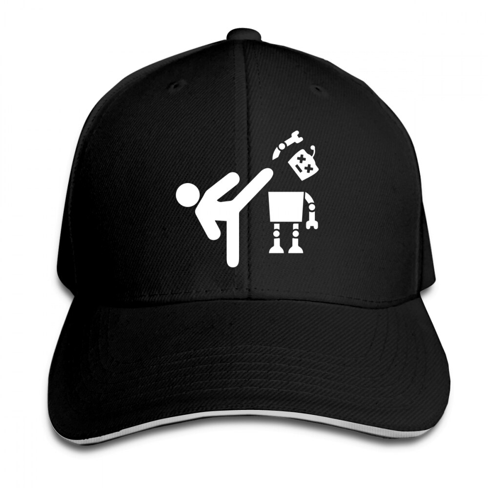 Robot, sombreros divertidos, gorras para hombres y mujeres, gorras de pico de pato, gorras de béisbol para automóvil, gorras ajustables de Snapback hip-hop unisex